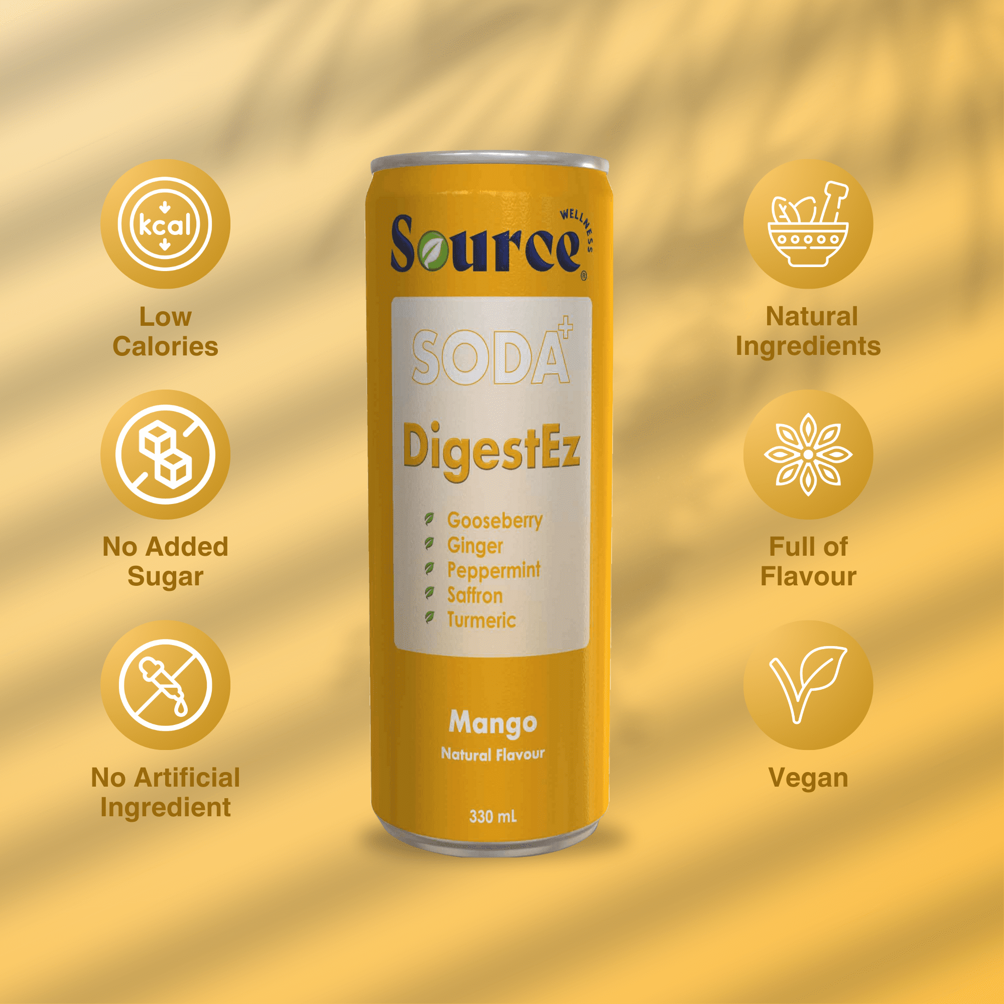 Mango Soda DigestEz for gut and digestion <br>16 X 330mL - Image 3